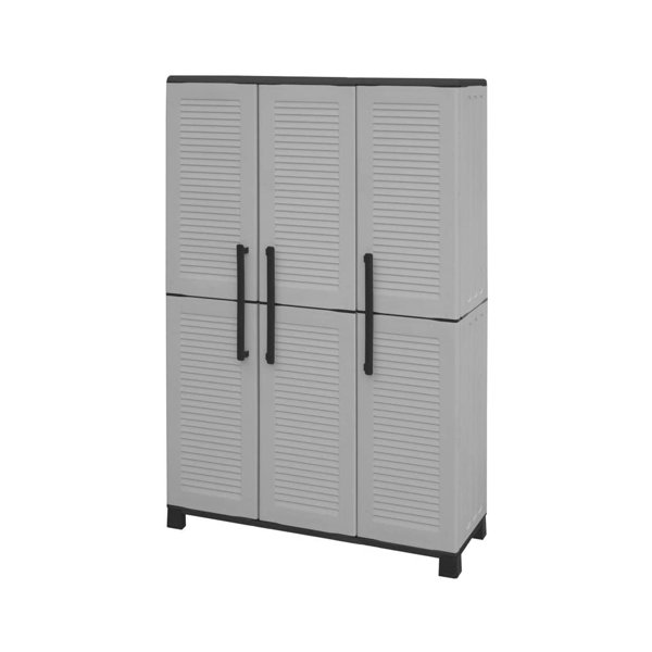 WFX Utility Broom Cupboard 3 Doors And 3 Adjustable Polypropylene